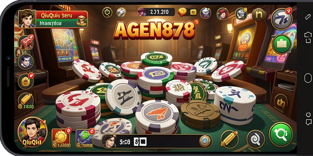 Screenshot AGEN878 menampilkan serunya permainan QiuQiu.