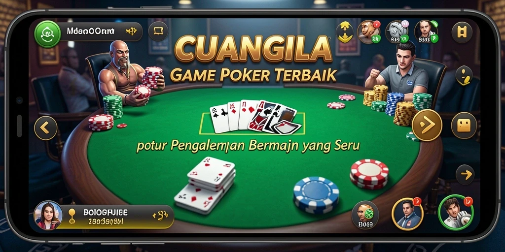 Screenshot utama CUANGILA menampilkan aksi permainan Poker yang seru.