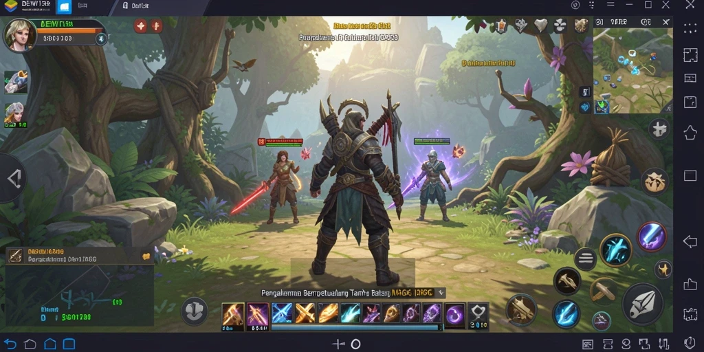 Screenshot dari gameplay DEWI138 yang menampilkan aksi seru dalam dunia MMORPG.