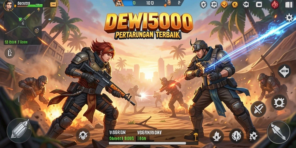 Screenshot gameplay DEWI5000 yang menampilkan aksi Battle Royale mendebarkan.