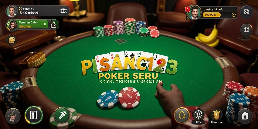Tampilan gameplay poker seru di PISANG123.