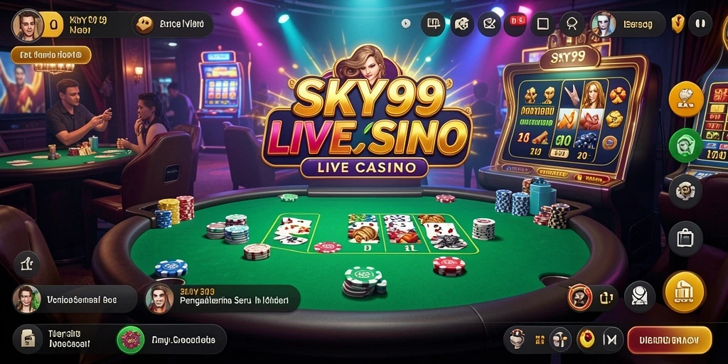 Tampilan menarik gameplay Live Casino pada SKY99.