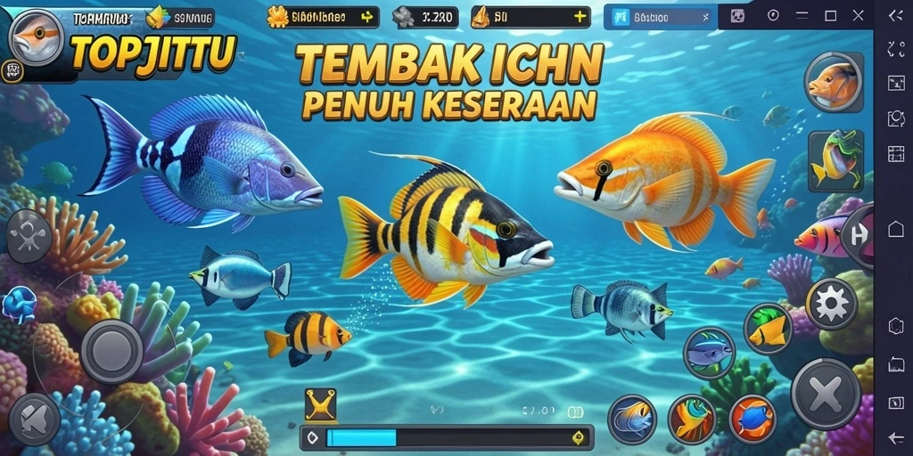 Tampilan gameplay Tembak Ikan yang seru di TOPJITU.