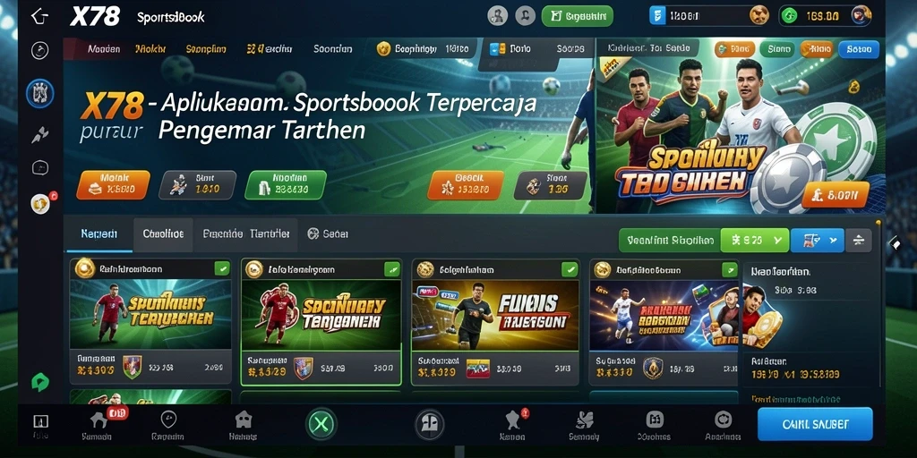 Tampilan permainan taruhan olahraga yang menarik dan interaktif.